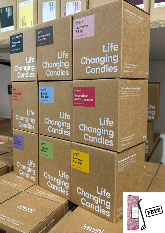 10 x Traditional 400g Candle Bundle with Wick Trimmer