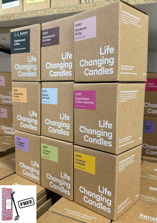 10 x Traditional 220g Candle Bundle with Wick Trimmer